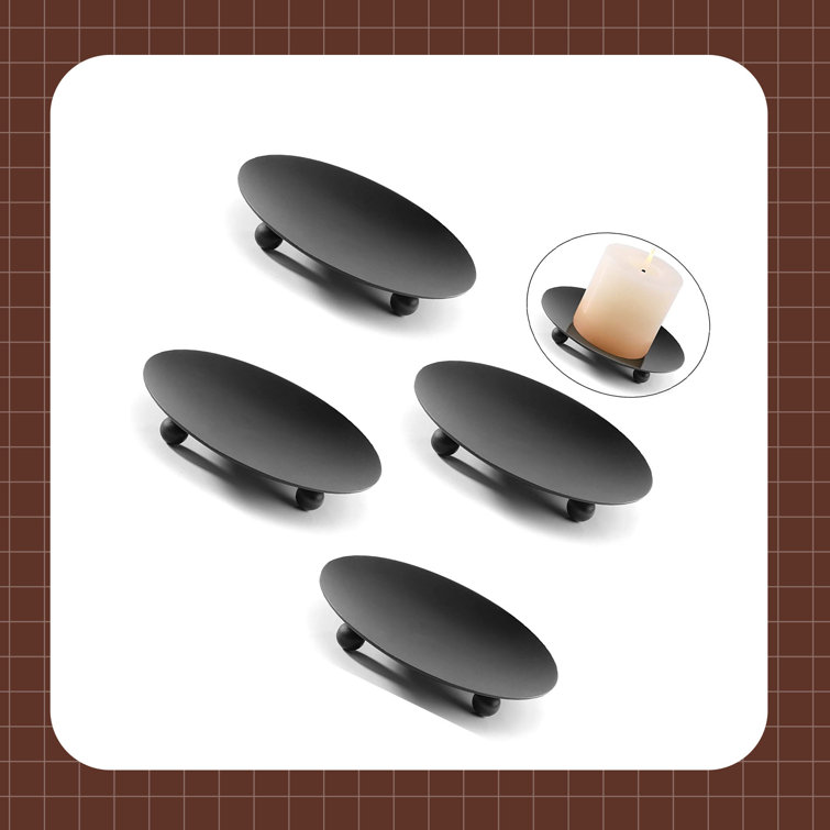 Latitude Run Pillar Candle Holder 4Pcs Iron Candle Stand For